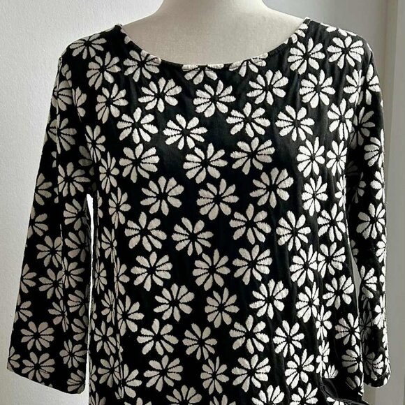 La Fée Maraboutée Black & White Jacquard Daisy Short Shift  Dress – EU 38 - Picture 3 of 13